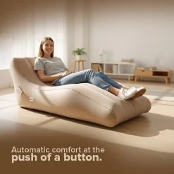 Automatic Inflatable Air Sofa 02 with Rechargeable Pump & LED Light Portable Lounge Chair for Home, Beach & Camping (180×77×65cm)