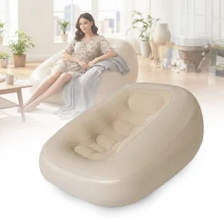Luxury Inflatable Air Sofa 03 Chair with 3 in 1 Automatic Pump 155×110×65cm Portable Foldable Lounge for Indoor & Outdoor Relaxation