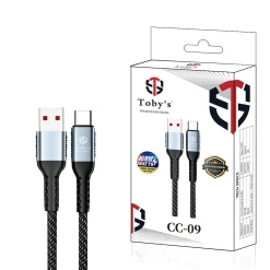 Toby’s CC-09 100W USB-A to Type-C Fast Charging Cable 3A High Speed Data Cable, 480Mbps Nylon Braided, Aluminum Connector
