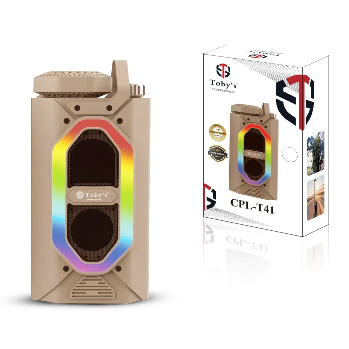 Toby’s CPL-T41 Portable Bluetooth Speaker with RGB Light & Adjustable LED Lamp Waterproof Outdoor Wireless Speaker for Camping, Gatherings & Home Use