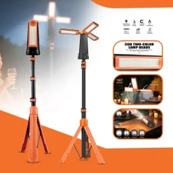 Toby's CPL-T50 Solar Rechargeable LED Camping Light with Tripod Stand 5500 Lumens, 4 Lighting Modes, Magnetic Base & Power Bank Function