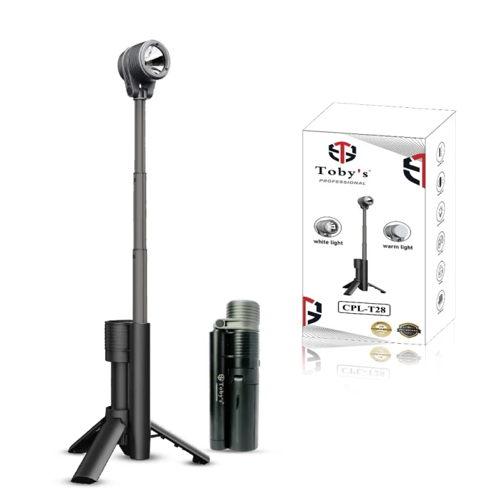 Toby’s CPL-T28 Rechargeable Camping Light with Tripod Stand Portable LED Camping Lantern with 4500mAh Battery, 180° Rotatable Head, SOS Mode & Adjustable Brightness