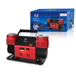 Toby’s 12V Dual Cylinder Portable Air Compressor 300L/min 150 PSI Heavy Duty Tire Inflator with Carry Bag