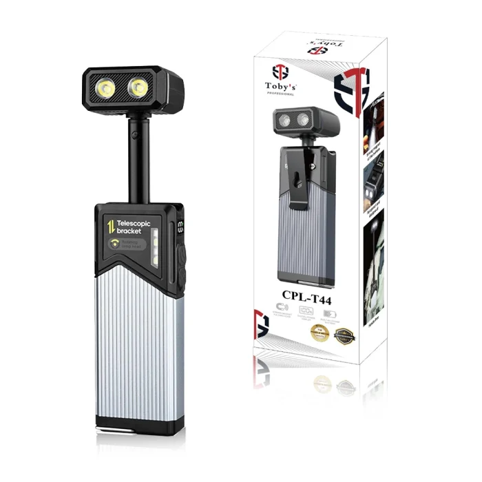 Toby's CPL-T44 Rechargeable Magnetic Camping Light with Digital Display 1400mAh, Multi-Mode LED Work Light with Hook, Clamp & Adjustable Stand, Waterproof Outdoor Emergency Lamp