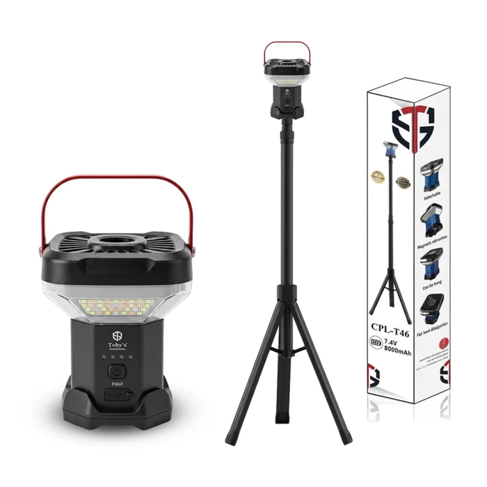 Toby’s CPL-T46 Rechargeable LED Camping Lantern 8000mAh with Adjustable Tripod Stand & Magnetic Base Outdoor Light