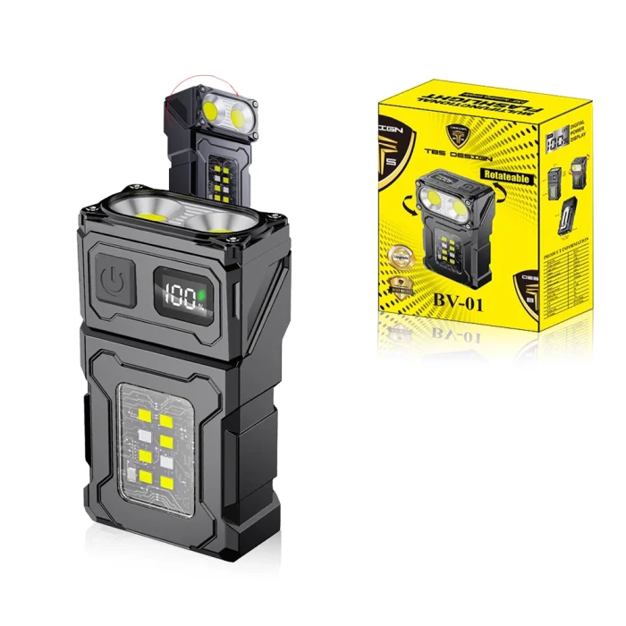 Toby’s BV-01 Mini LED Flashlight 200LM Rechargeable COB Work Light for Outdoor, Night Repair and Emergency